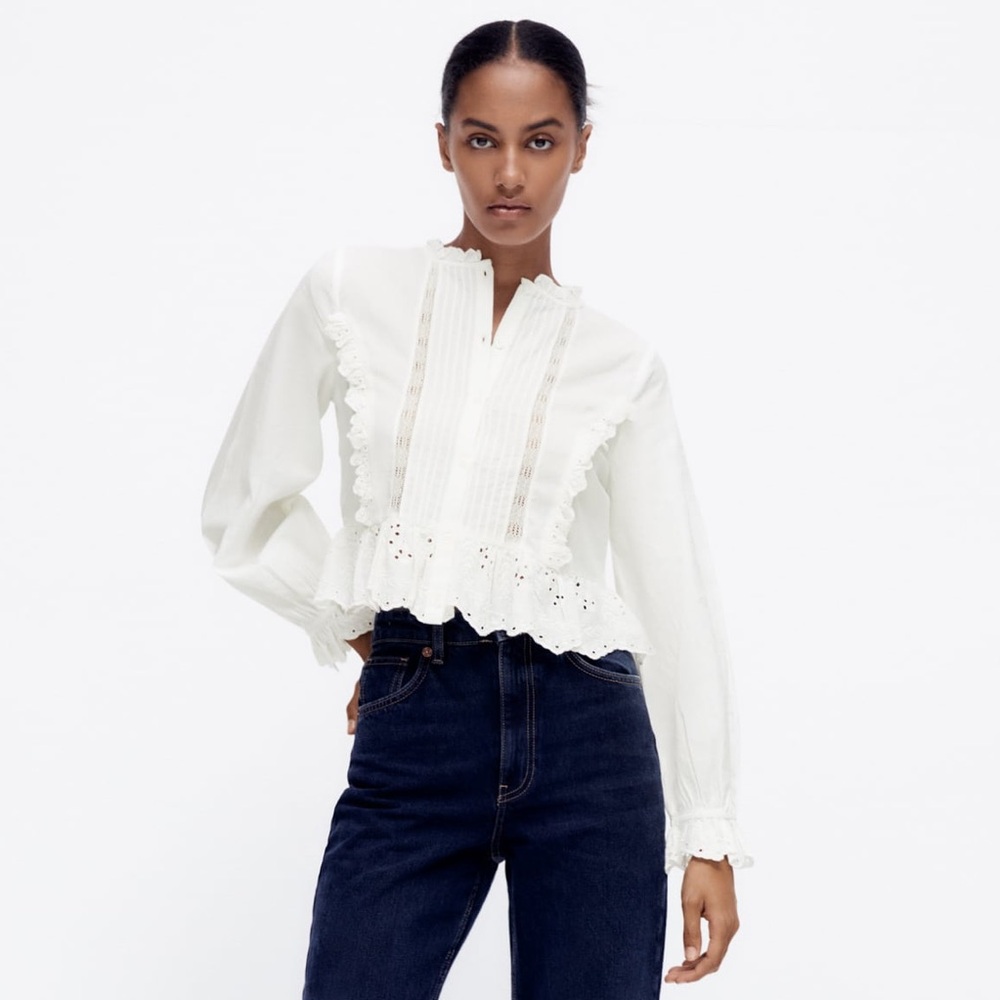 Zara Pintuck Top - Size M but fits like a small